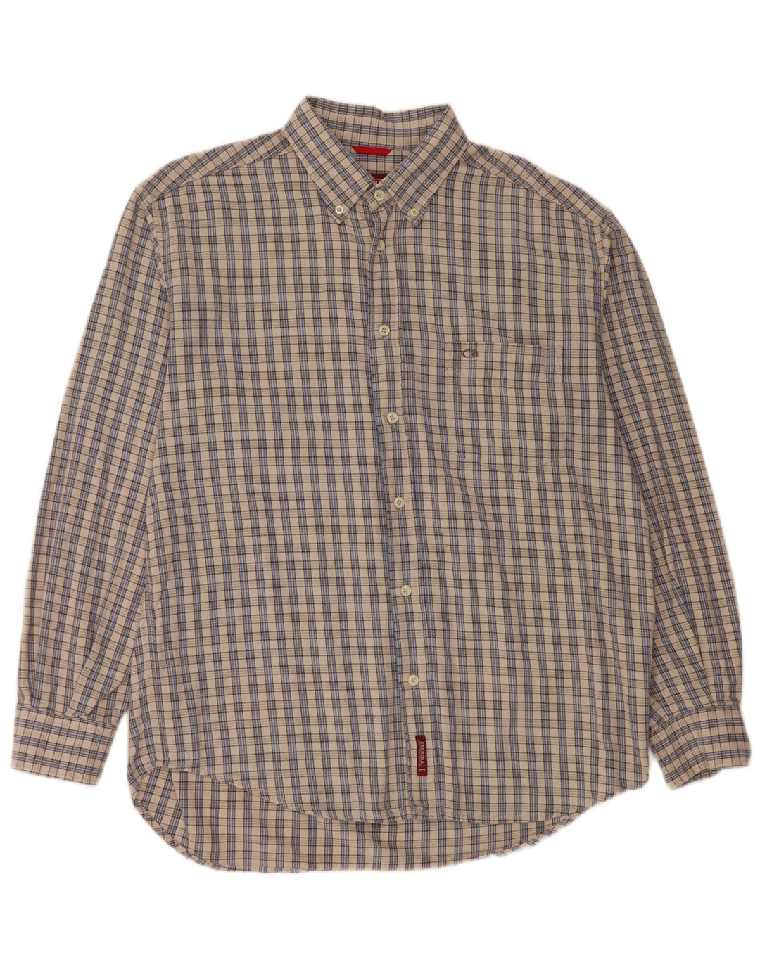 Camisa masculina de flanela Carrera grande algodão xadrez cinza