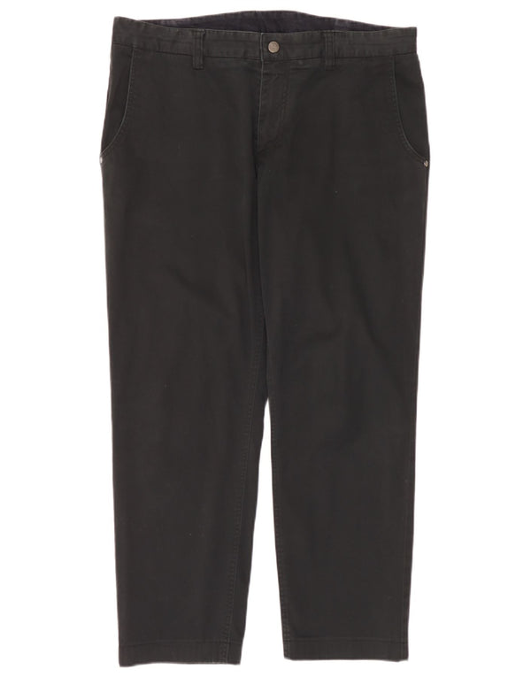 Emporio Armani Mens Straight Chino Trousers W36 L30 Black