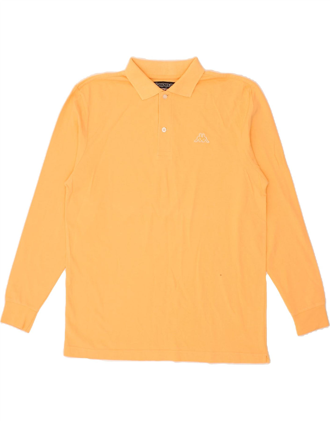 KAPPA Mens Long Sleeve Polo Shirt Large Orange Cotton Vintage Kappa and Second-Hand Kappa from Messina Hembry 
