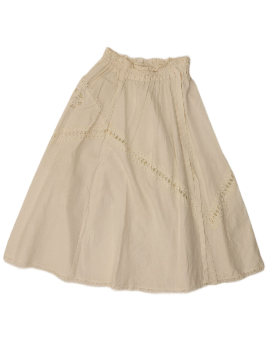 Saia larga feminina vintage W26 pequena branca