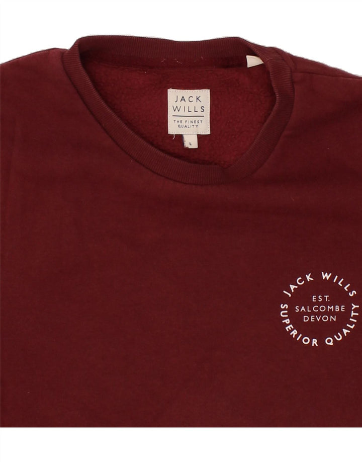 JACK WILLS Mens Sweatshirt Jumper Large Burgundy Cotton Vintage Jack Wills and Second-Hand Jack Wills from Messina Hembry 