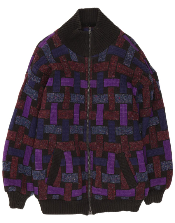 Jeffrey Brownleader Mens Reversible Jacket UK 40 Large Purple Geometric