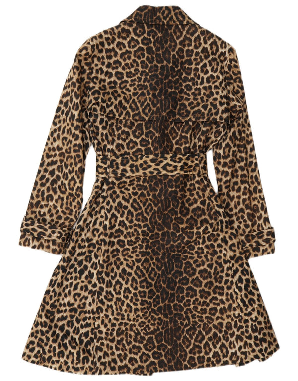 Gabardine feminino Hobbs UK 12 algodão marrom médio com estampa animal