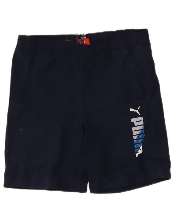 Puma Boys Graphic Sport Shorts 13-14 Years Navy Blue Polyester