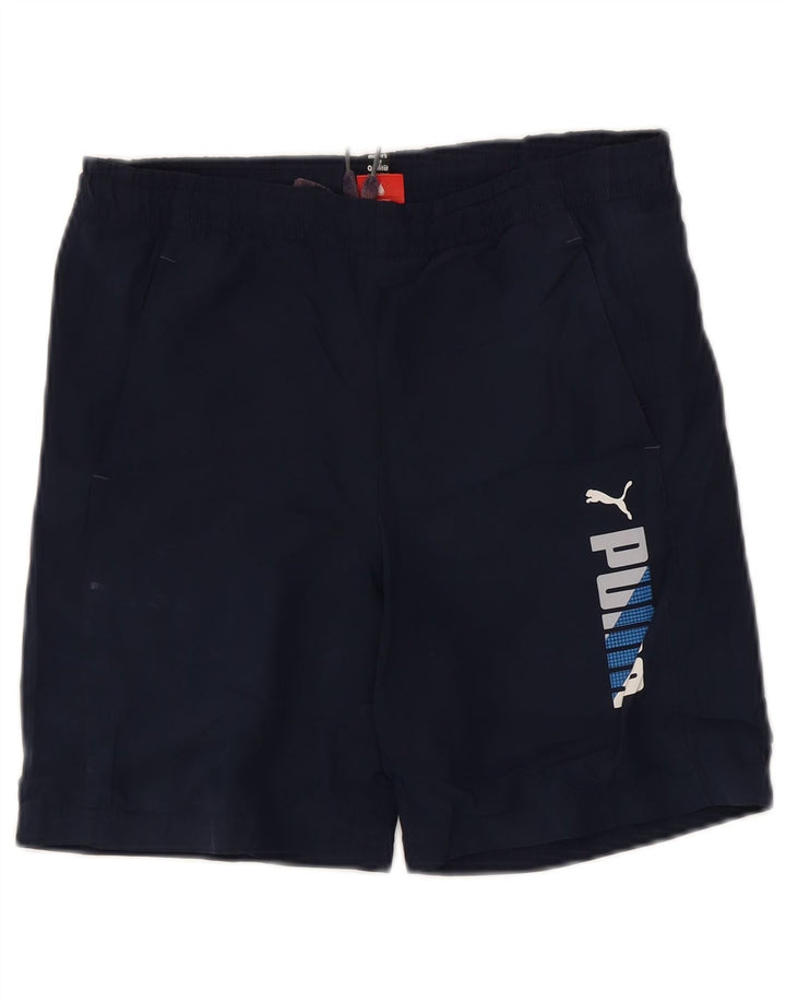Calções desportivos Puma Boys Graphic 13-14 anos azul marinho poliéster