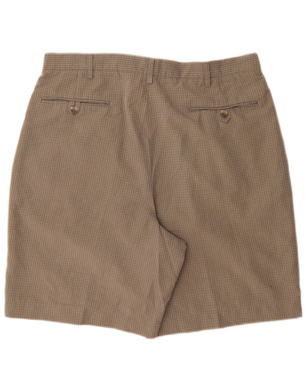 Shorts chino masculino Marks & Spencer W36 poliéster xadrez verde grande