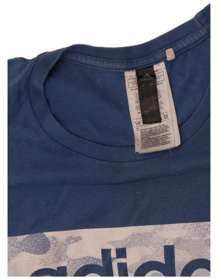 Camiseta Adidas Masculina Graphic Top Pequeno Algodão Azul