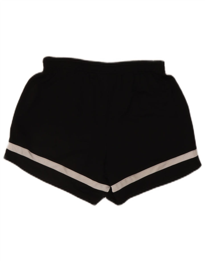 Shorts esportivos femininos Nike Dri Fit UK 8 pequenos pretos em bloco colorido de poliéster