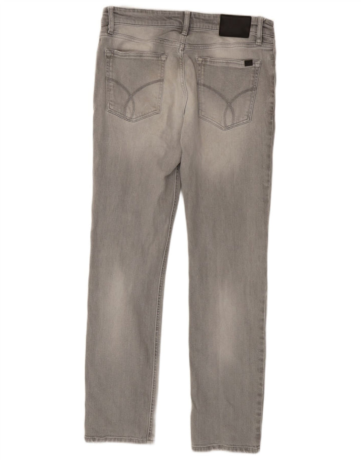 Calvin Klein Masculino Slim Jeans W32 L32 Cinza Algodão