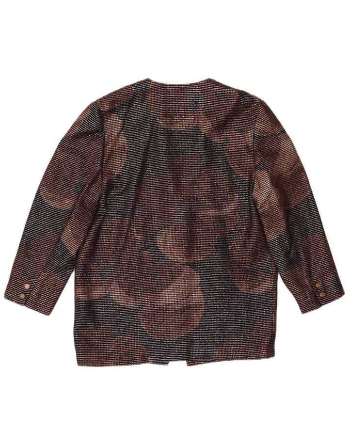 Jaqueta blazer feminina VINTAGE com 1 botão IT 46 grande multicolorida geométrica