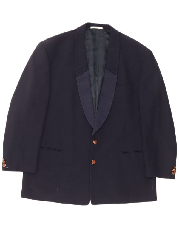 Jaqueta blazer masculina Carlo Pignatelli com 2 botões IT 58 4XL lã azul marinho