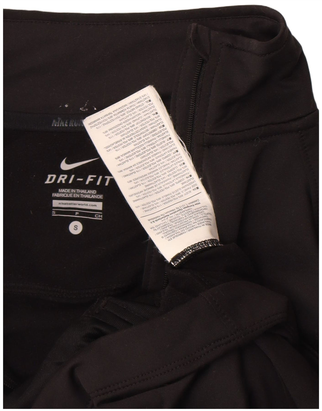 Nike Womens Dri Fit Tracksuit Top Jacket UK 10 Pequeno Poliéster Preto