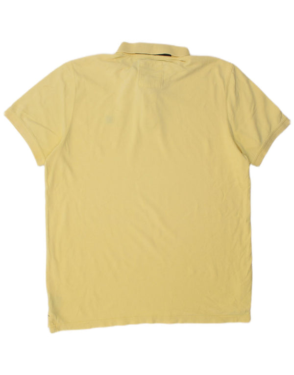 Camisa polo masculina XL de algodão amarelo da Crew Clothing