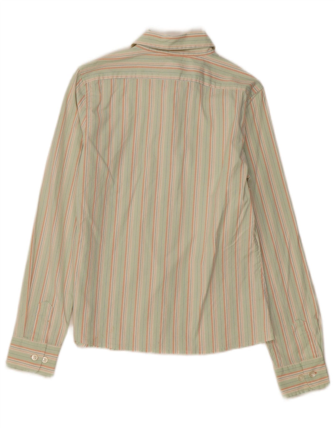 Camisa feminina GAP UK 10 algodão listrado verde pequeno