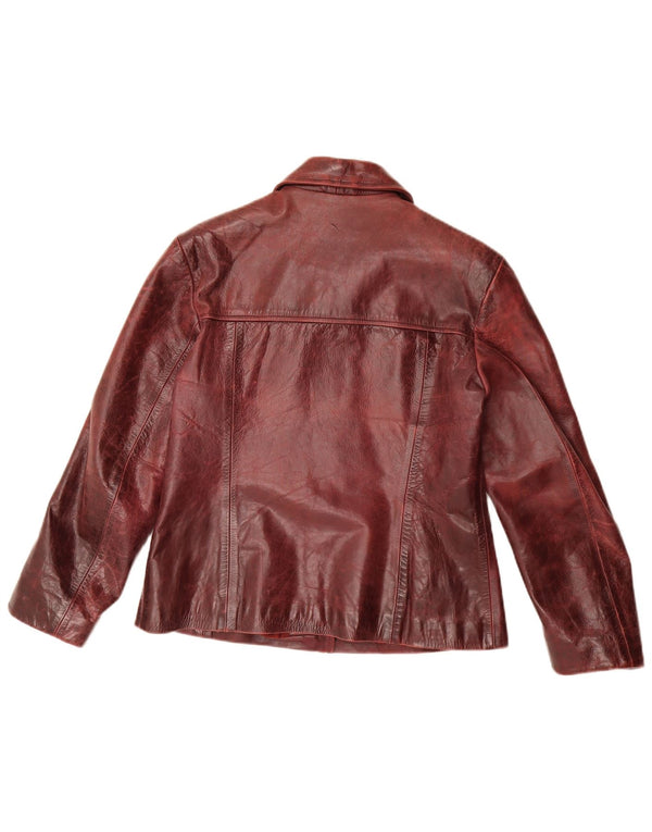 Jaqueta de couro feminina MDK Reino Unido 18 XL Borgonha
