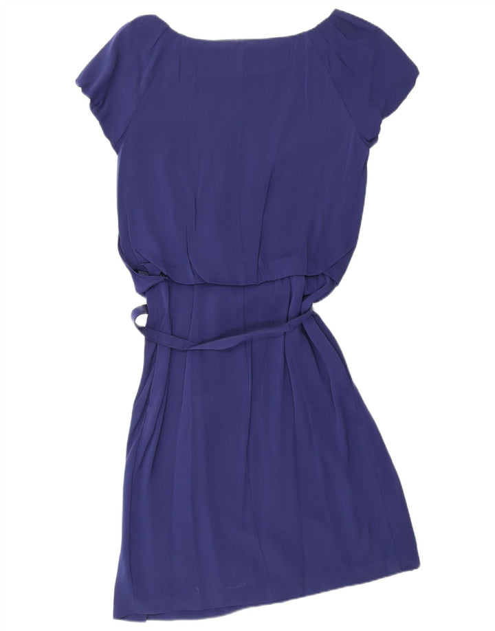 Vestido feminino linha A VALENTINO IT 42 seda azul marinho médio