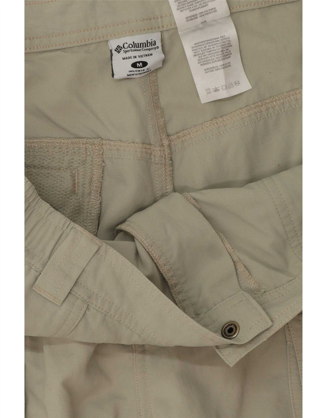 Columbia Mens Hiking Cargo Calças Médio W32 L32 Poliéster Cáqui