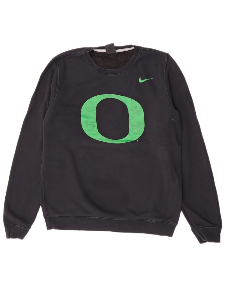 Nike masculino gráfico moletom jumper pequeno algodão preto