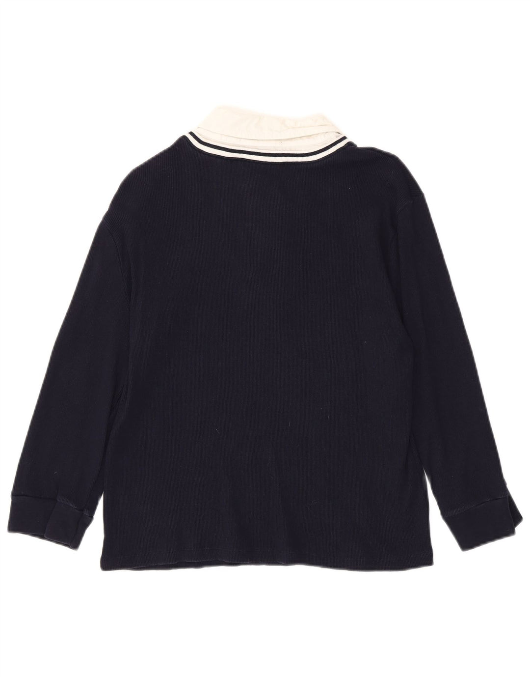 Top feminino RALPH LAUREN manga 3/4 UK 18 XL azul marinho algodão colorblock