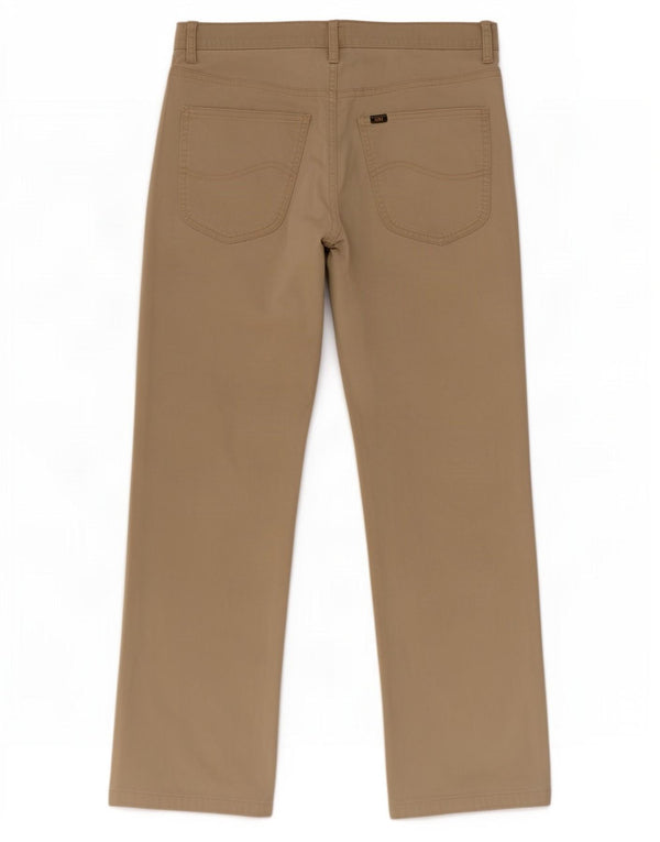 Calça casual reta masculina Lee Brooklyn W32 L28 algodão bege