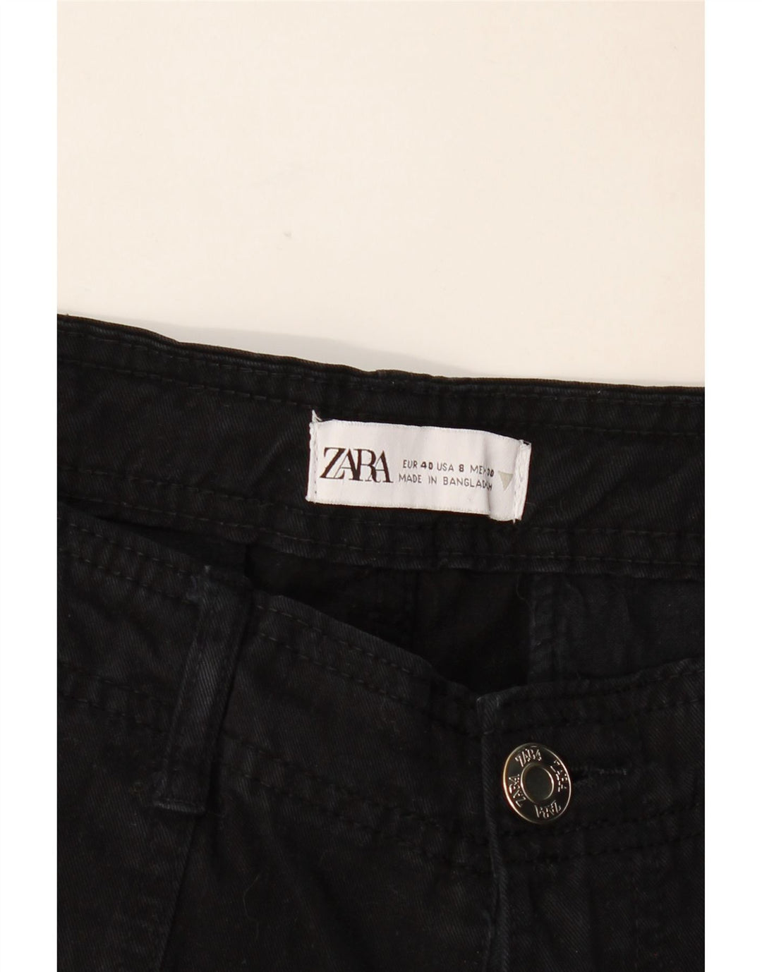 Calça cargo reta feminina ZARA EU 40 médio W30 L31 preta