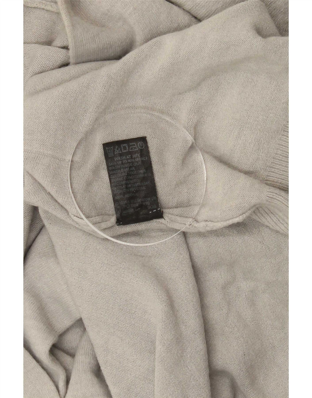 Suéter cardigã feminino Longline da Marks & Spencer Reino Unido 10 pequeno acrílico prateado