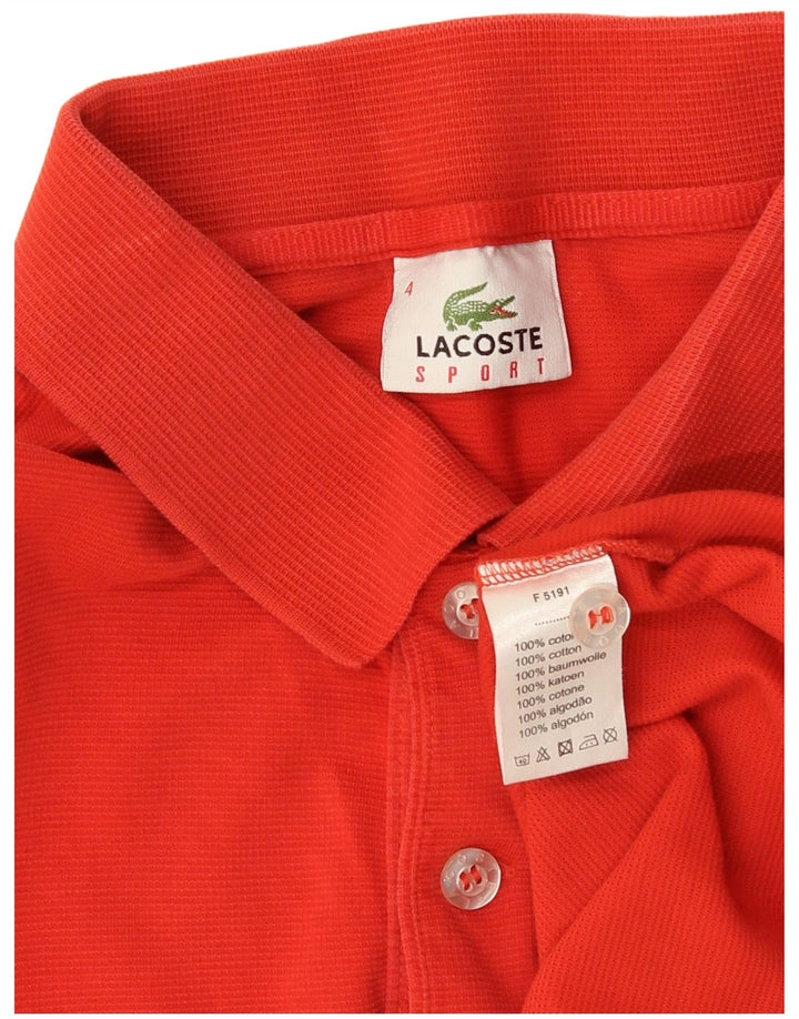 Camisa polo masculina Lacoste tamanho 4 médio algodão vermelho
