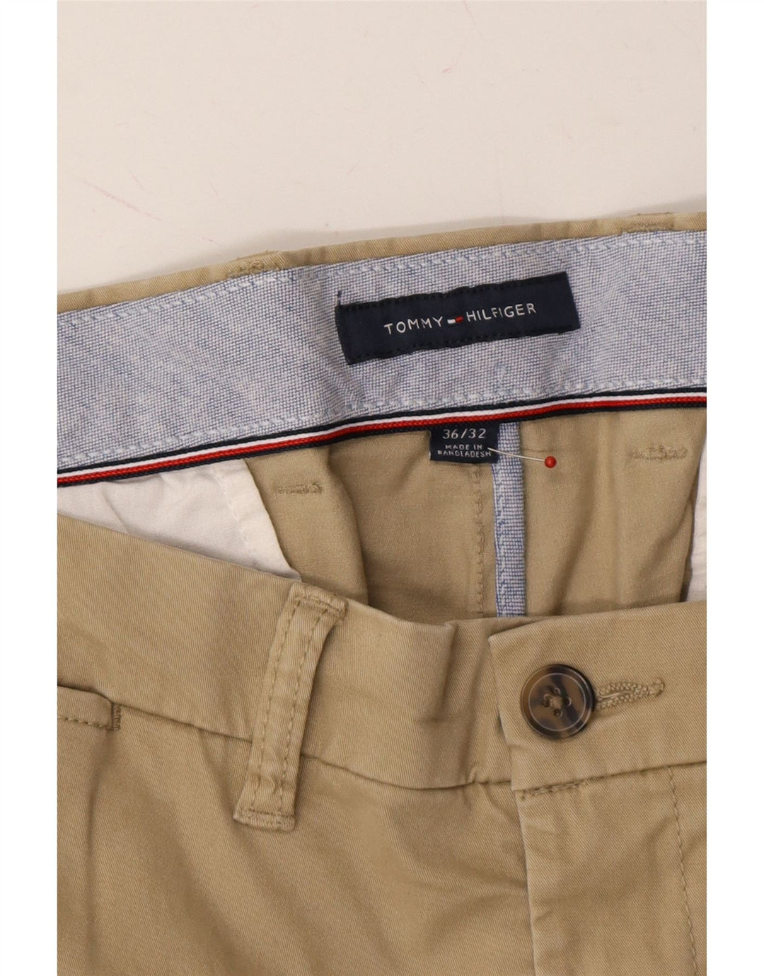 TOMMY HILFIGER Mens Straight Chino Trousers W36 L32 Brown Cotton Vintage Tommy Hilfiger and Second-Hand Tommy Hilfiger from Messina Hembry 