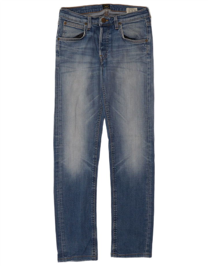Lee Womens Daren Straight Jeans W28 L32 Azul Algodão