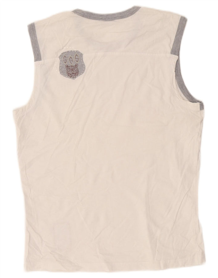 Colete masculino Gas Top grande bloco colorido branco