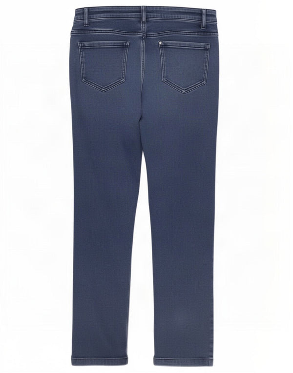 Marks & Spencer Womens Straight Jeans UK 12 Medium W30 L29 Navy Blue Cotton