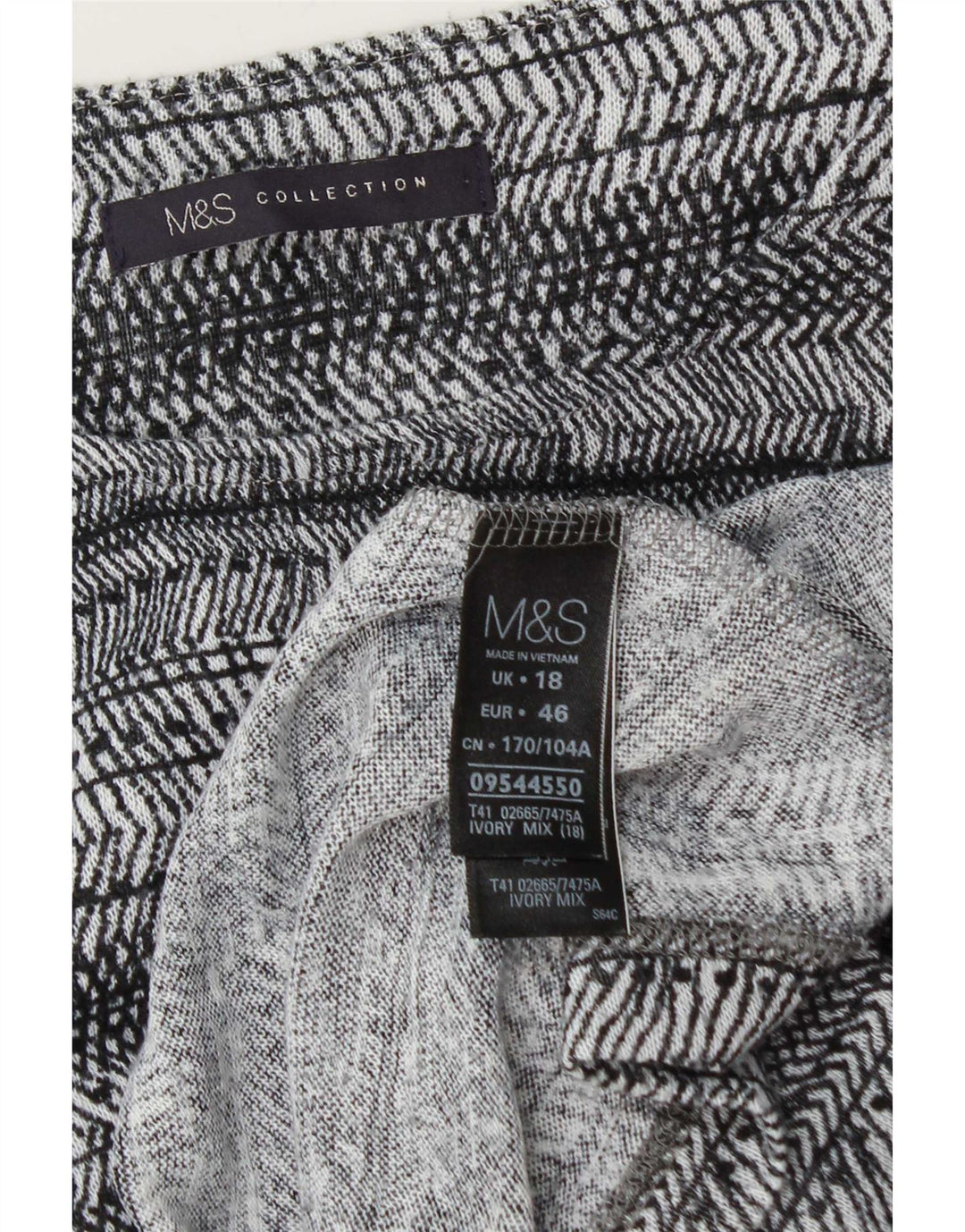 Marks & Spencer Top feminino oversized manga 3/4 Reino Unido 18 XL listrado cinza