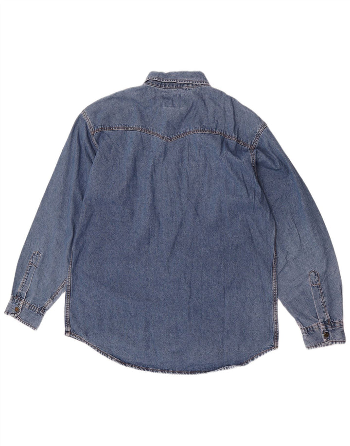 Camisa jeans masculina Perry's grande azul