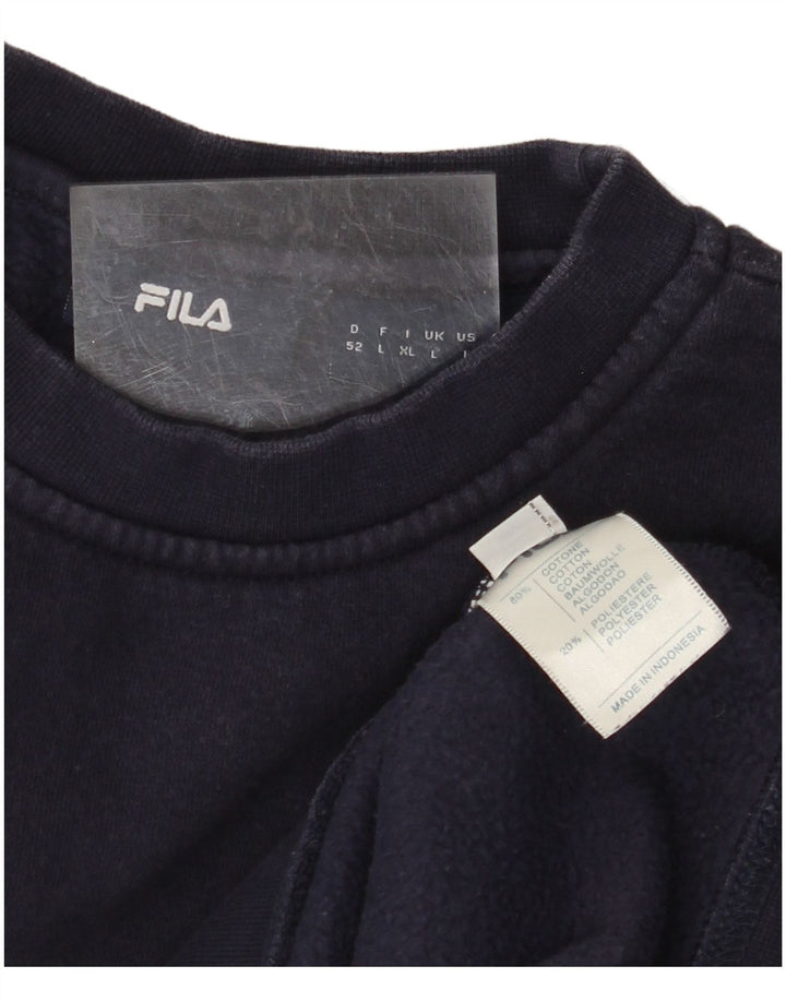 FILA Moletom Masculino Jumper Grande Algodão Azul Marinho