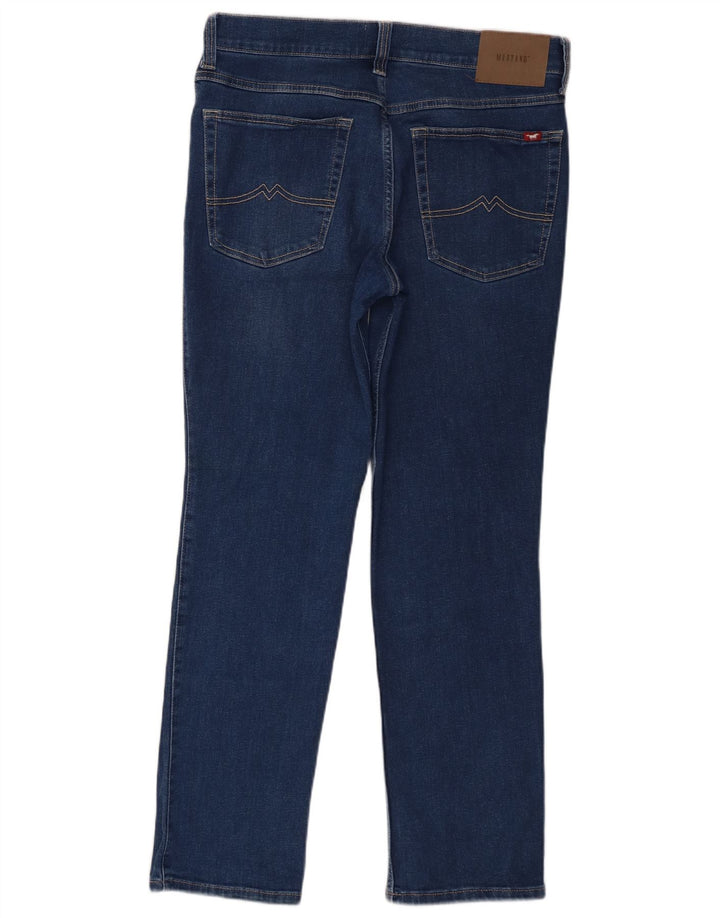 Mustang Mens Tramper Straight Jeans W36 L30 Azul Algodão