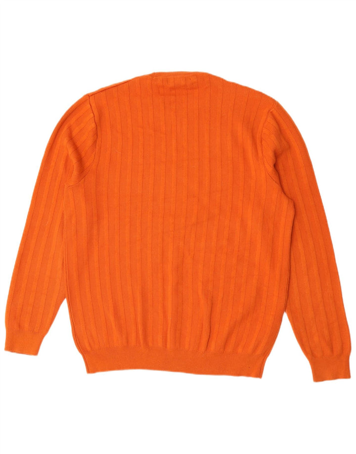 Suéter masculino Marks & Spencer Autograph com gola redonda, grande algodão laranja