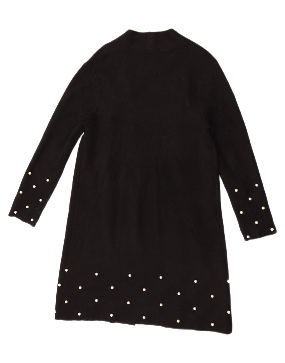 Suéter cardigã aberto Zara Longline feminino Reino Unido 10 pequeno preto