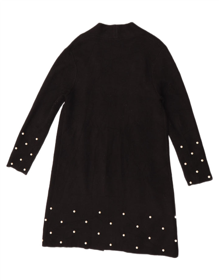 Suéter cardigã aberto Zara Longline feminino Reino Unido 10 pequeno preto