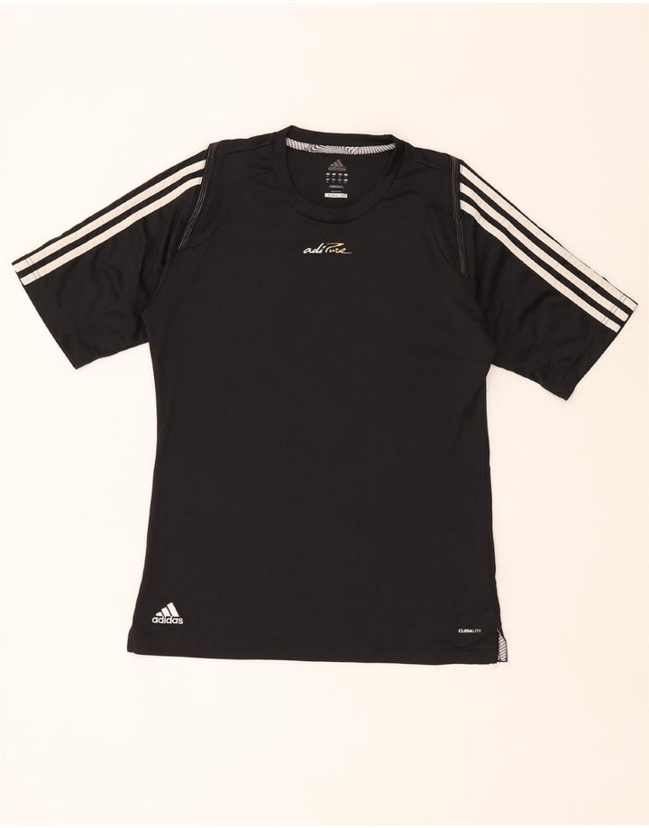 Adidas Mens Climalite Camiseta Top Médio Poliéster Preto