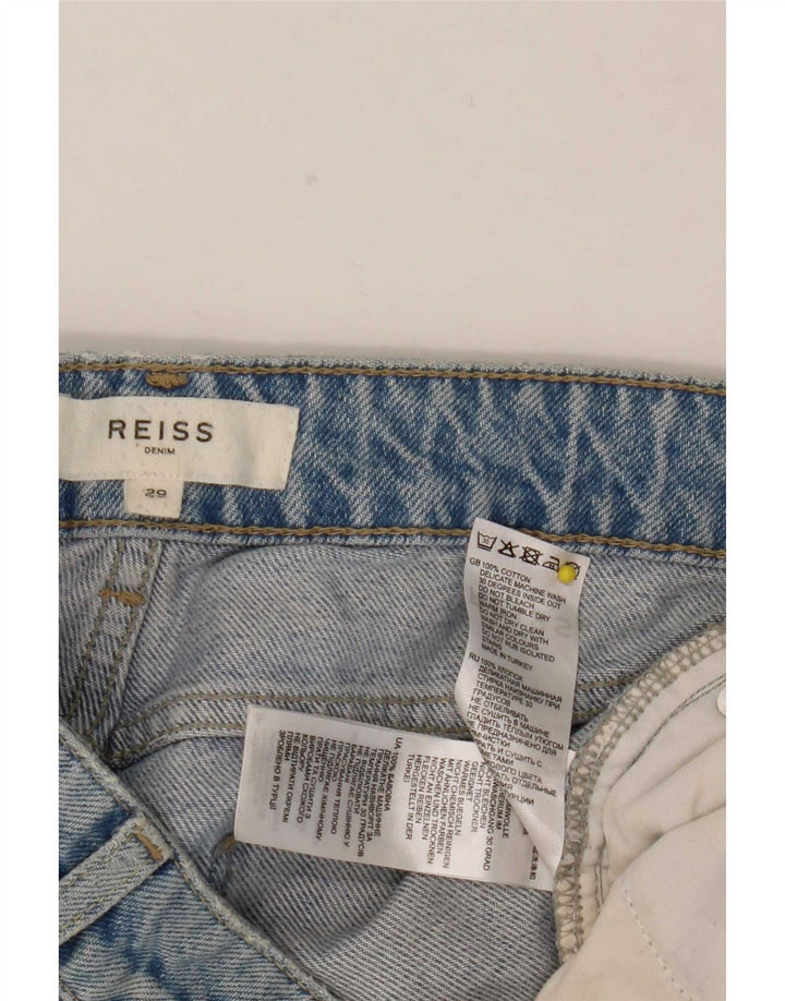Jeans recortados femininos Reiss W29 L26 algodão azul