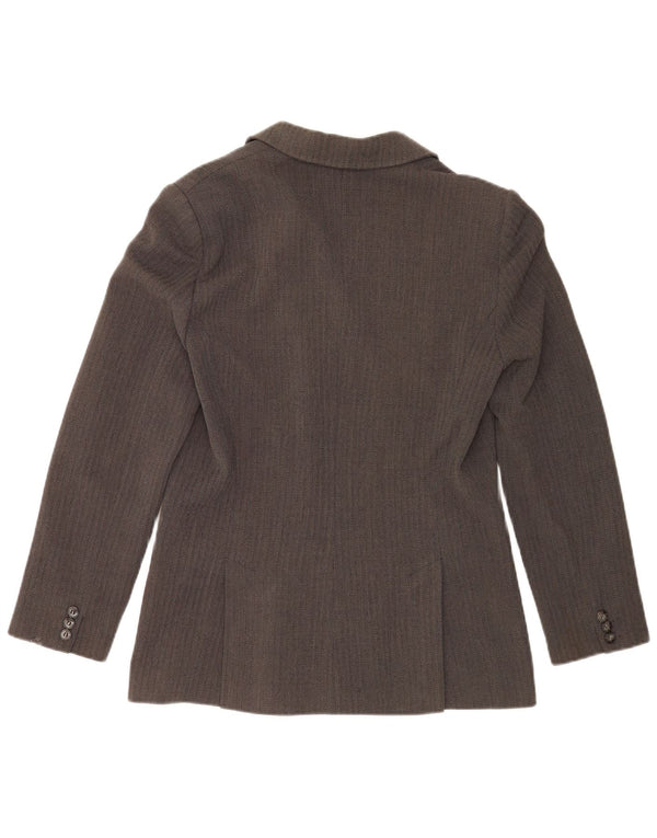 Max Mara Jaqueta blazer feminina de fim de semana Reino Unido 16 grande cinza Chevron