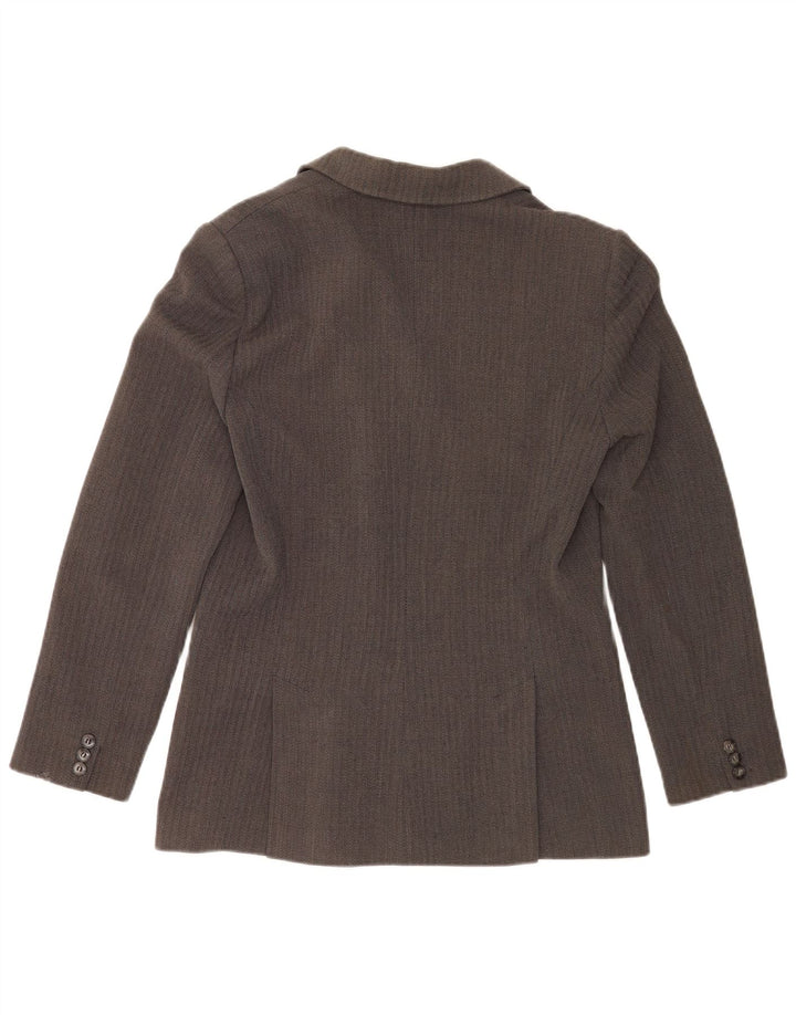 Max Mara Jaqueta blazer feminina de fim de semana Reino Unido 16 grande cinza Chevron