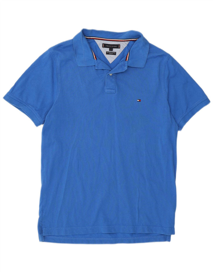 Camisa polo masculina Tommy Hilfiger Slim Fit grande algodão azul