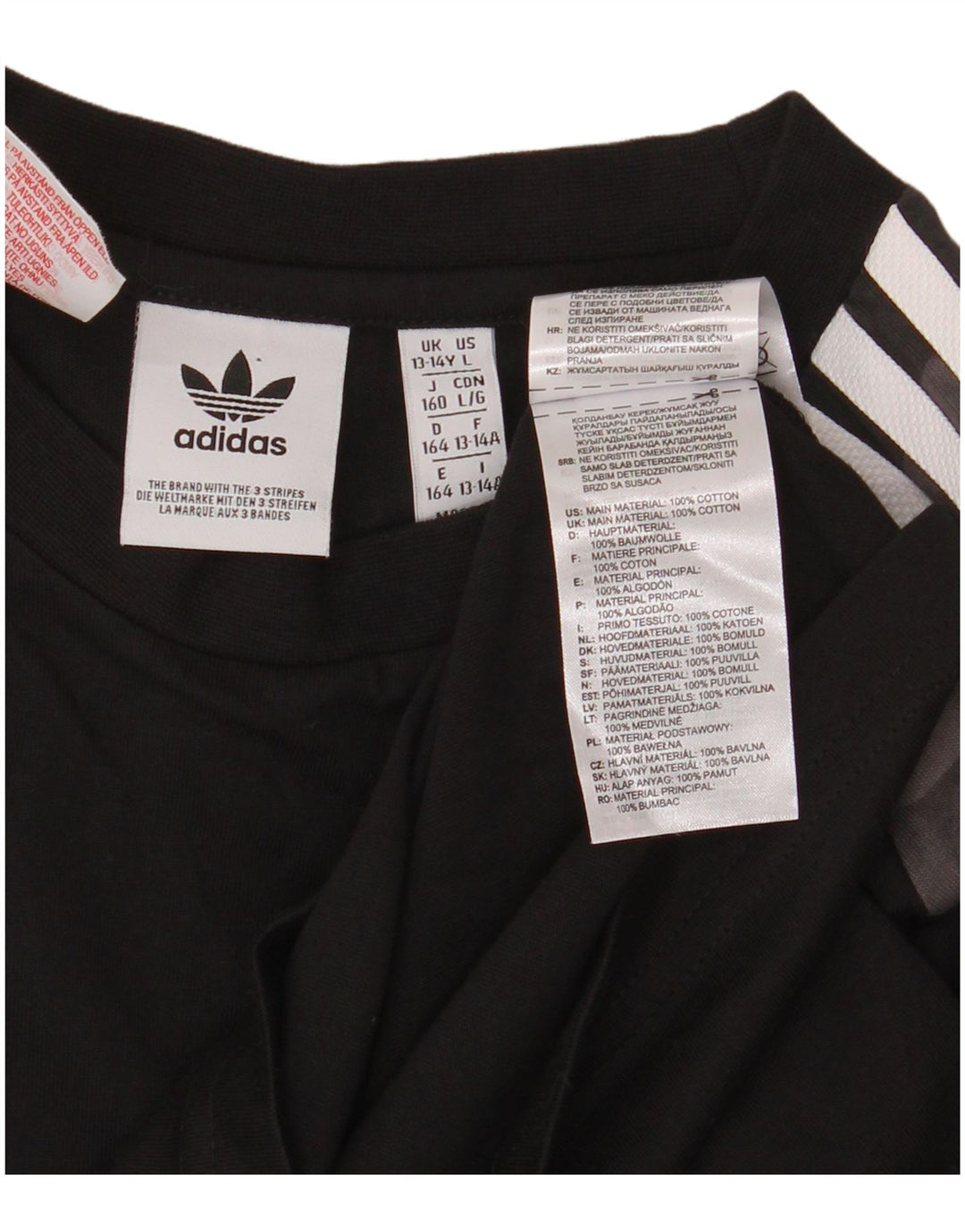 ADIDAS Meninos Top Manga Comprida 13-14 Anos Preto Camuflado Algodão