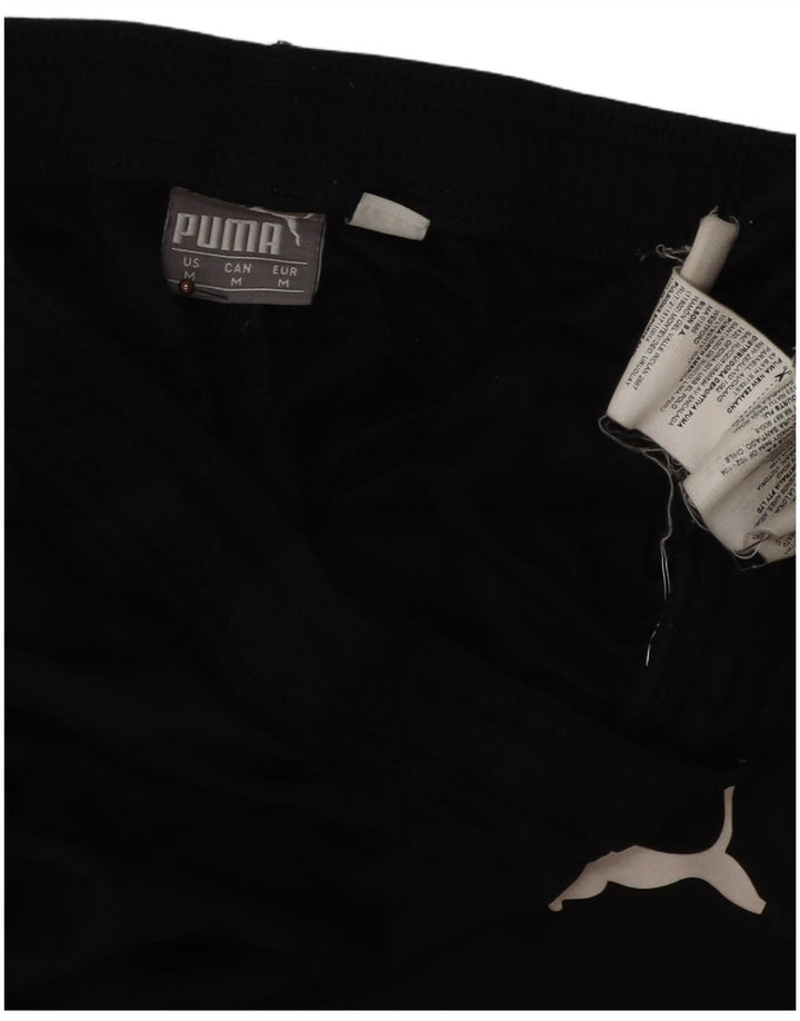 Calça esportiva masculina Puma Slim de poliéster médio preto