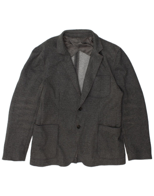 Jaqueta blazer masculina Zara com 2 botões EU 56 XL cinza poliéster