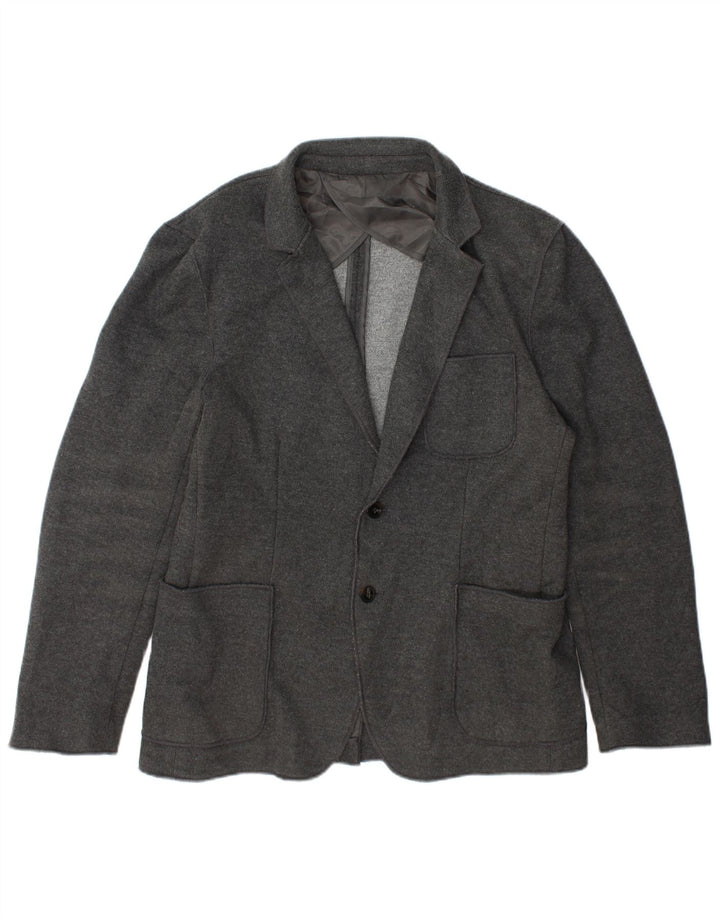 Jaqueta blazer masculina Zara com 2 botões EU 56 XL cinza poliéster