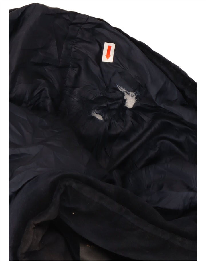 Jaqueta acolchoada com capuz masculina Zara UK 40 grande poliéster azul marinho
