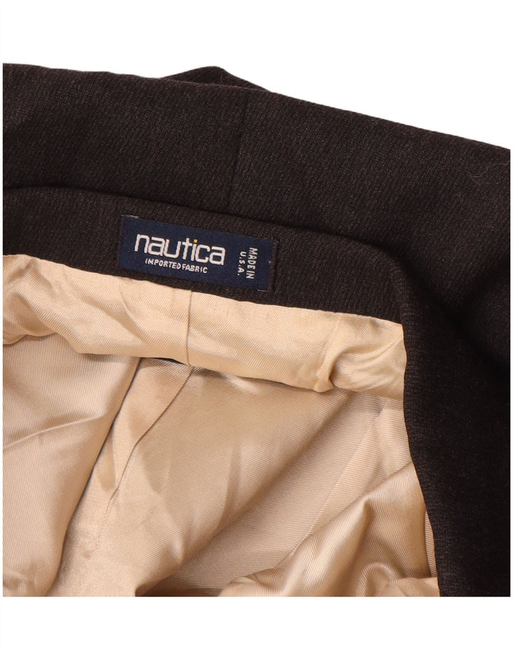 Jaqueta blazer masculina NAUTICA com 3 botões Reino Unido 38 lã cinza médio