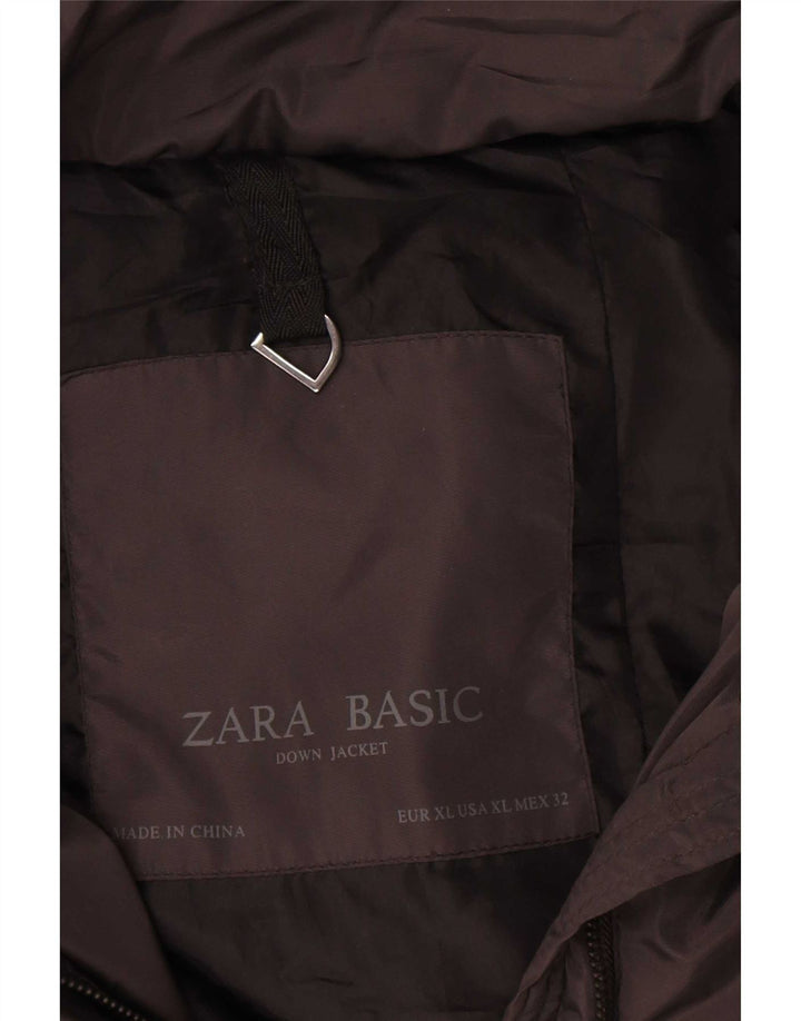 Jaqueta acolchoada feminina Zara UK 18 XL preto poliéster